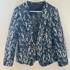 Rag & Bone Vibrant Blue & White Ikat Blazer Size 10